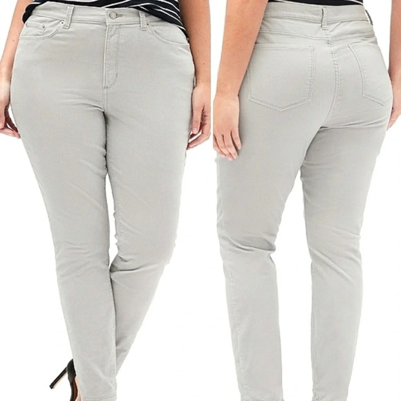 BANANA REPUBLIC Women’s‎ Light Gray Corduroy Mid Rise Skinny Jeans Size 30/10 - Picture 1 of 13